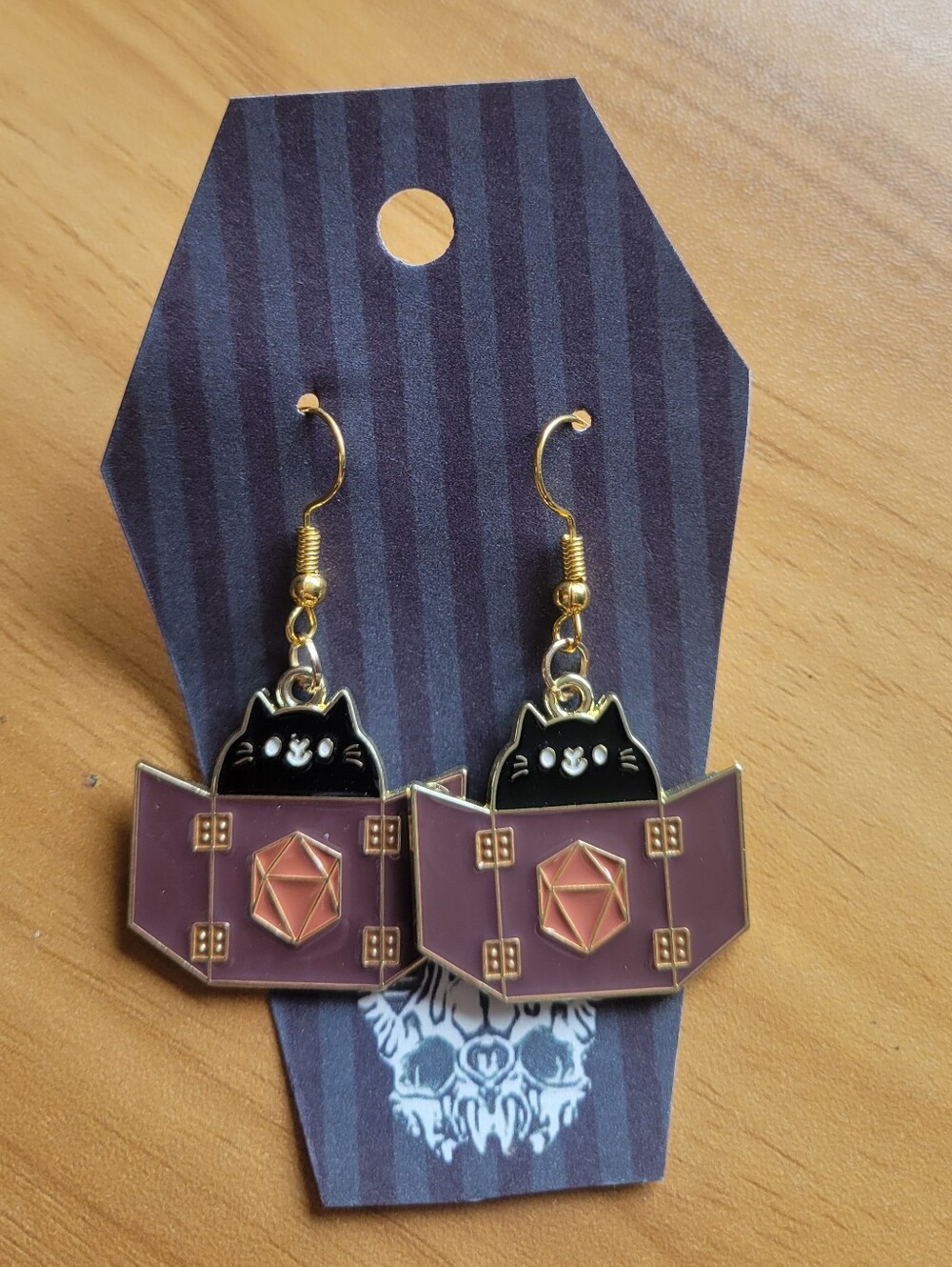 💀NEW💀 Hand Crafted Black Cat D n D Earrings